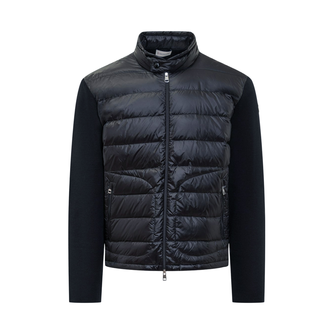 9B000 16 M1131 776 [15% 쿠폰] Moncler Logo Knit Mix Down Jacket Navy - 25SS