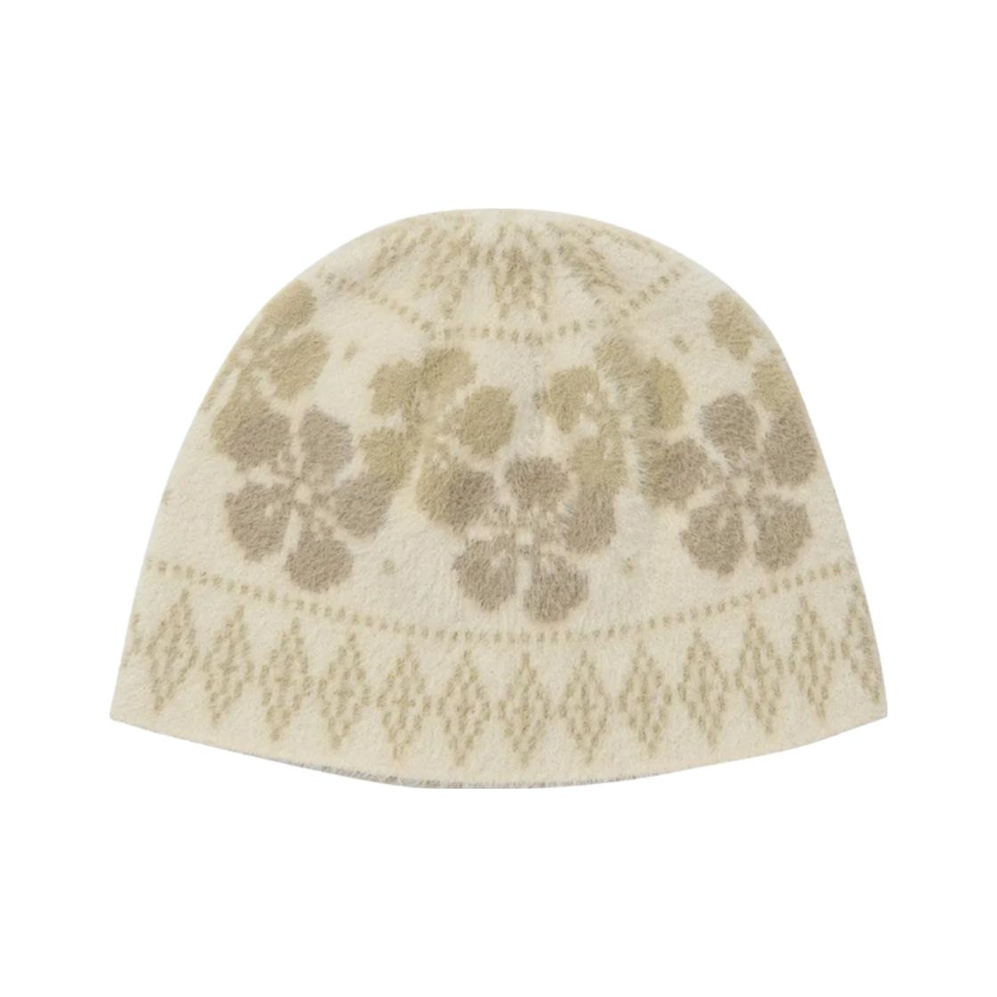 웰빙익스프레스 플라워 자카드 비니 아이보리(WELLBEING EXPRESS Flower Jacquard Beanie Ivory)