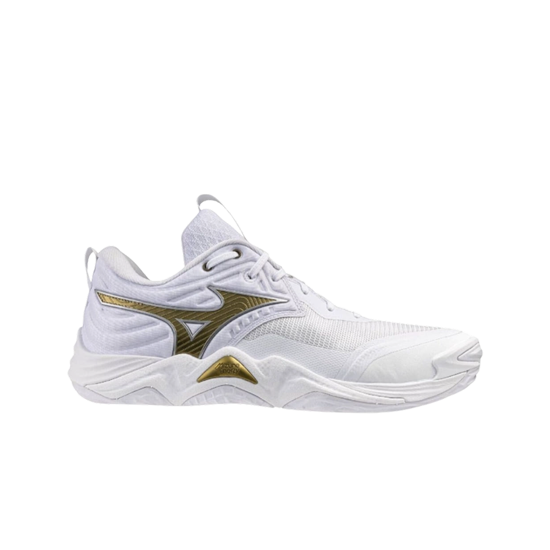 V1GA251356 Mizuno Wave Momentum Elite Wide White Gold