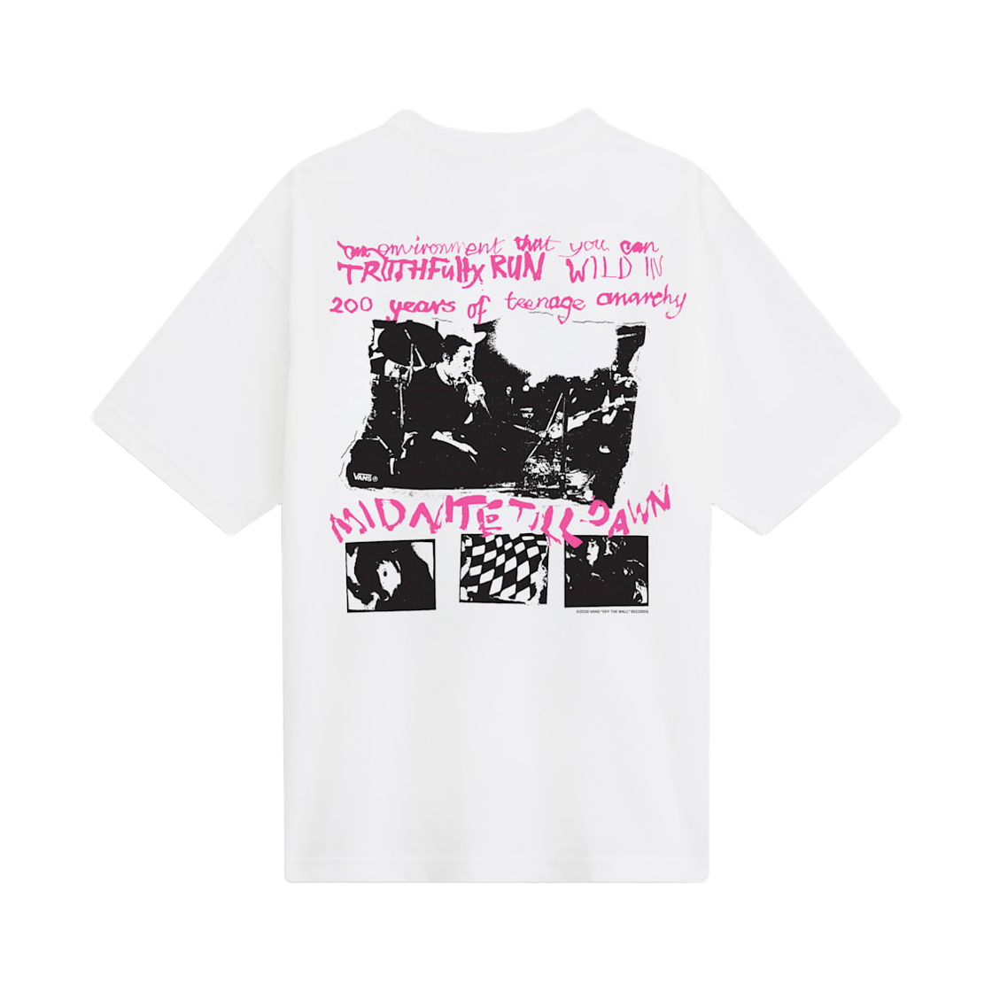 VN00134SWHT Vans x Sex Pistols Run Wild On The Green Short Sleeve T-Shirt White
