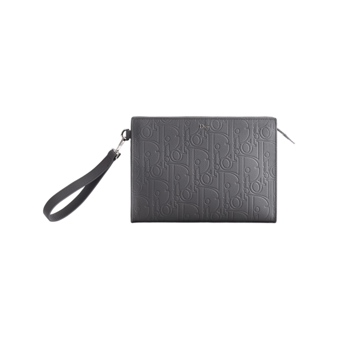 2ESCA679MGM-H08G Dior A5 Triangle Pouch Dior Gravity Grained Leather Gris Flannel