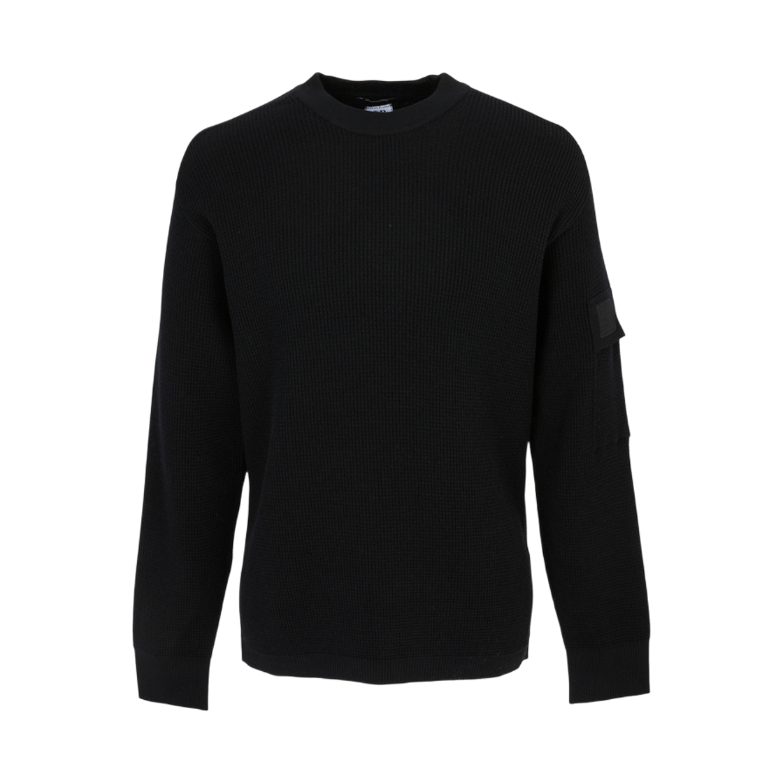 21CLKN040A005528A999 C.P. Company Metropolis Series Extrafine Merino Wool Waffle Crewneck Sweater Black - 26FW