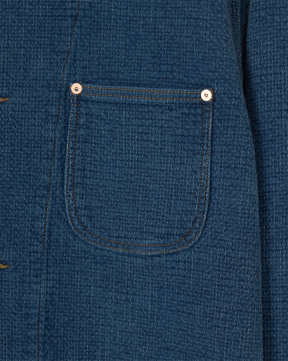 선데이세레머니 재패니즈 사시코 데님 커버올 자켓 - 미드 블루(Sunday Ceremony Japanese Sashiko Denim Coverall Jacket - Mid Blue) - 3
