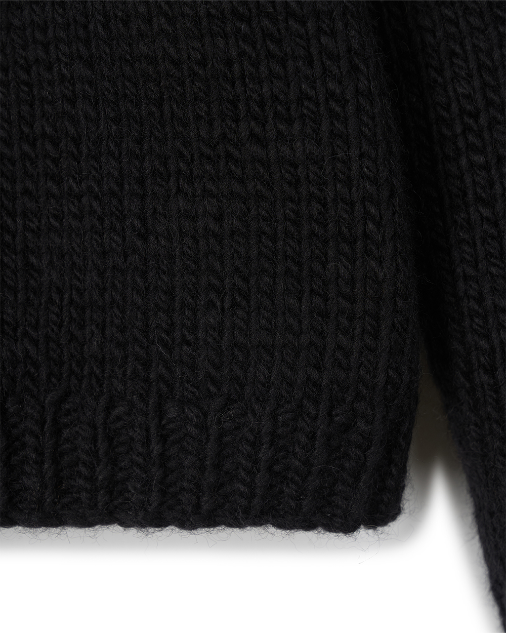 선데이세레머니 울 핸드 니트 브이넥 풀오버 - 블랙(Sunday Ceremony Wool Hand Knit V-Neck Pullover - Black) - 4