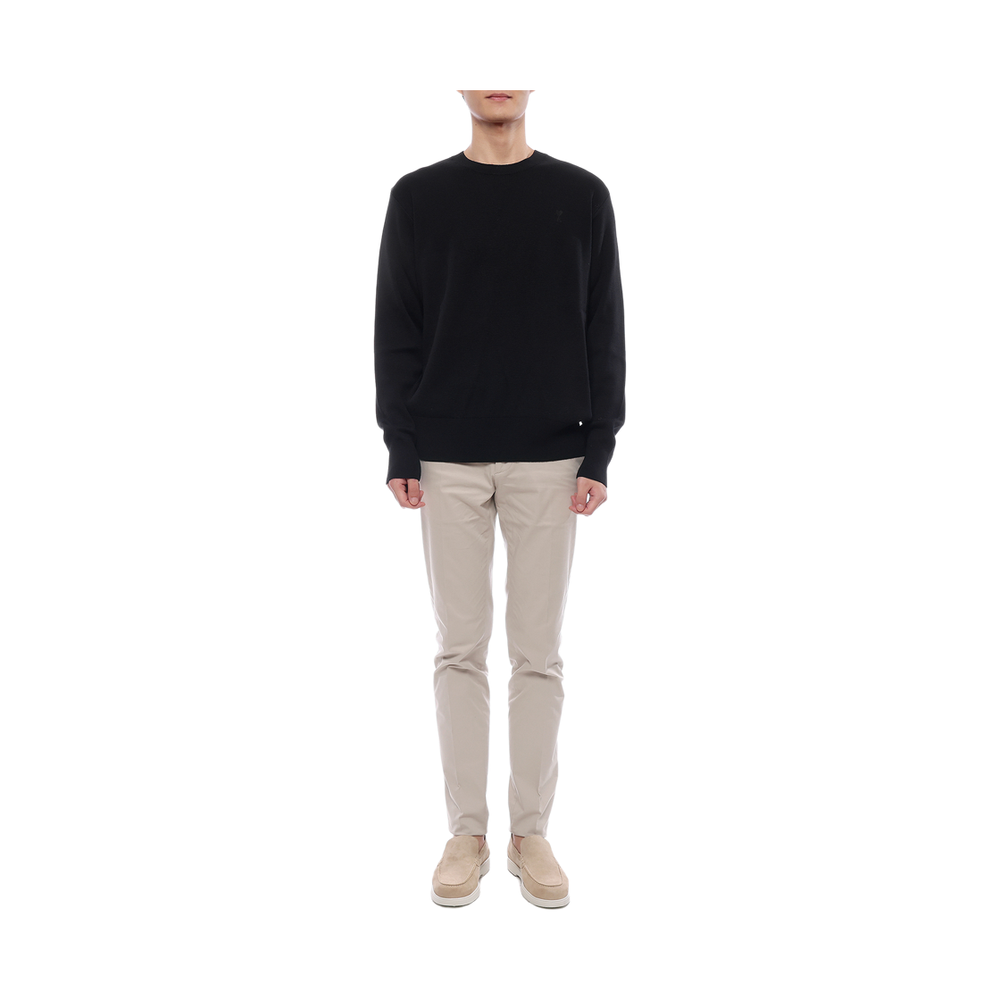 [15% 쿠폰] 아미 블랙 울 아미 드 하트 크루넥 스웨터 블랙 블랙([15% 쿠폰] AMI Black Wool Ami De Coeur Crewneck Sweater Black Black) - 3