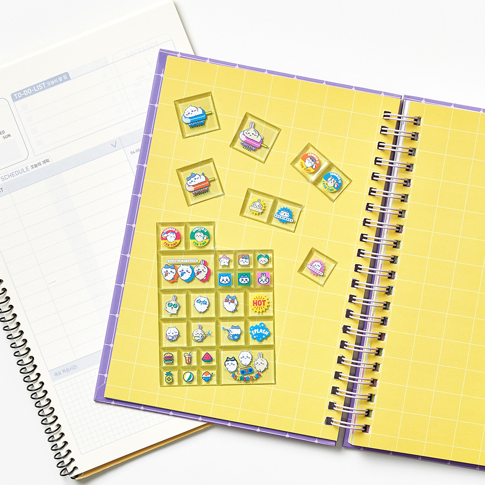 대원미디어 먼작귀 캐릭터 치이카와 썸머 클리어 입체 사각 타일 스티커(Daewonmedia Chiikawa Summer Clear Square Tile Sticker) - 3