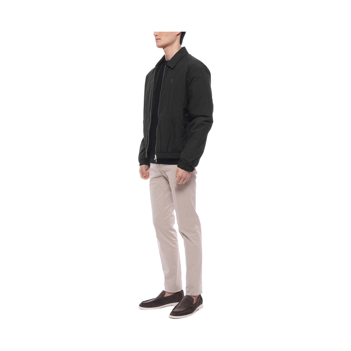 [15% 쿠폰] 아미 톤온톤 하트 로고 테크니컬 캔버스 지퍼 자켓 블랙([15% 쿠폰] AMI de Coeur Technical Canvas Zipped Jacket Black) - 4