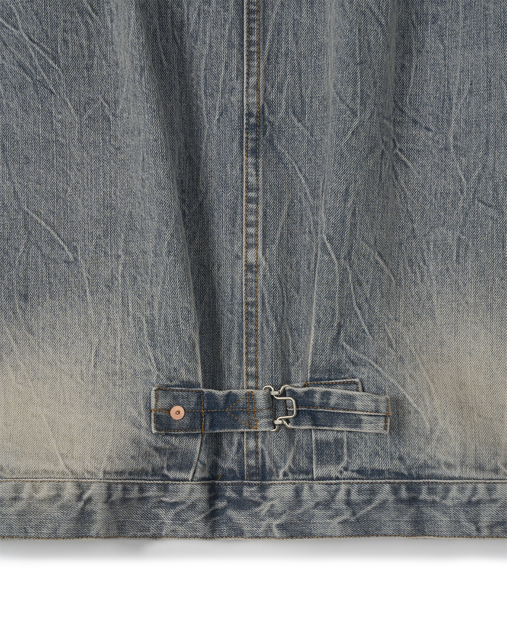 선데이세레머니 재패니즈 데님 타입1 트러커 자켓 - 에이징 블루(Sunday Ceremony Japanese Denim Type-1 Trucker Jacket - Aging Blue) - 5