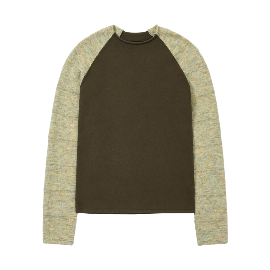 WE253KKNPK03KHA_copy WELLBEING EXPRESS Mix Sleeve Knit Khaki