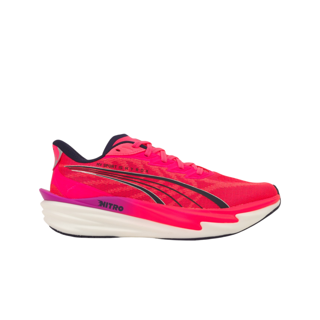 푸마 x 하이록스 디비에이트 나이트로 4 푸마 화이트 일렉트릭 오키드 퓨어 핑크(Puma x Hyrox Deviate Nitro 4 Puma White Electric Orchid Pure Pink)