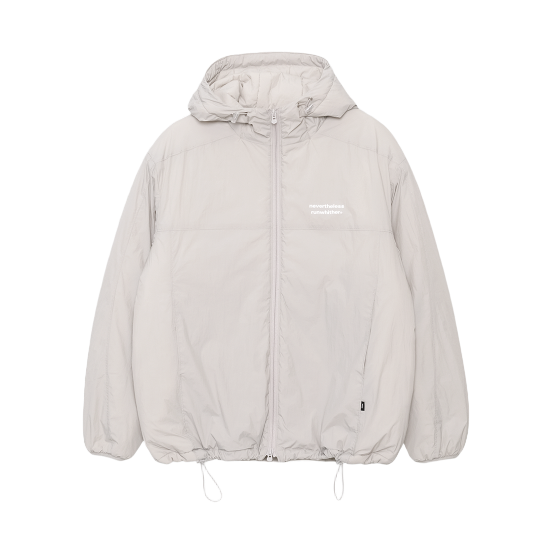[KREAM 단독] 런위더 소프트 라이트웨이트 후디 패딩 웜 그레이([KREAM 단독] runwhither RWR Soft Lightweight Hoodie Padding Warm Gray)
