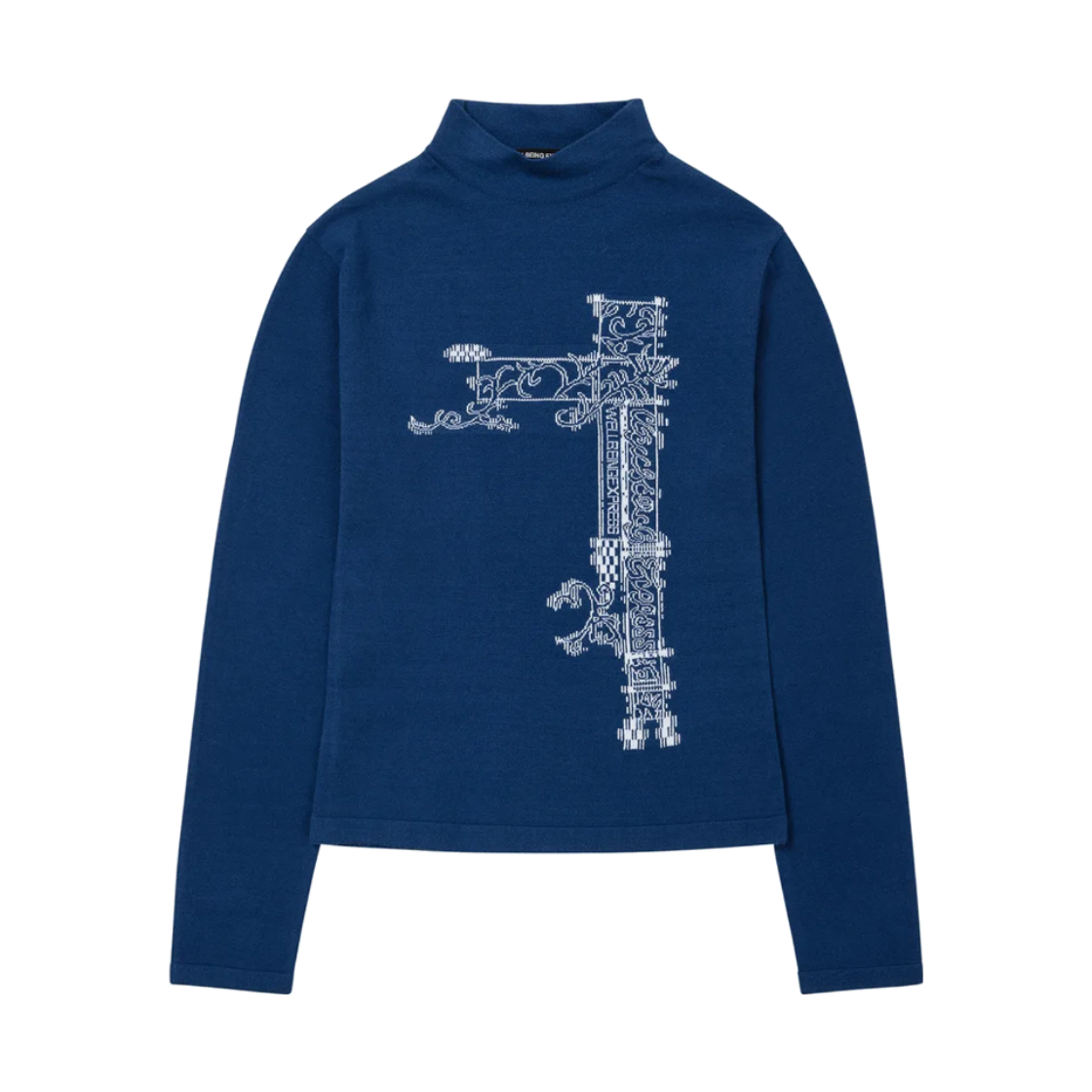 웰빙익스프레스 하이브리드 타투 자카드 니트 블루(WELLBEING EXPRESS Hybrid Tattoo Jacquard Knit Blue)