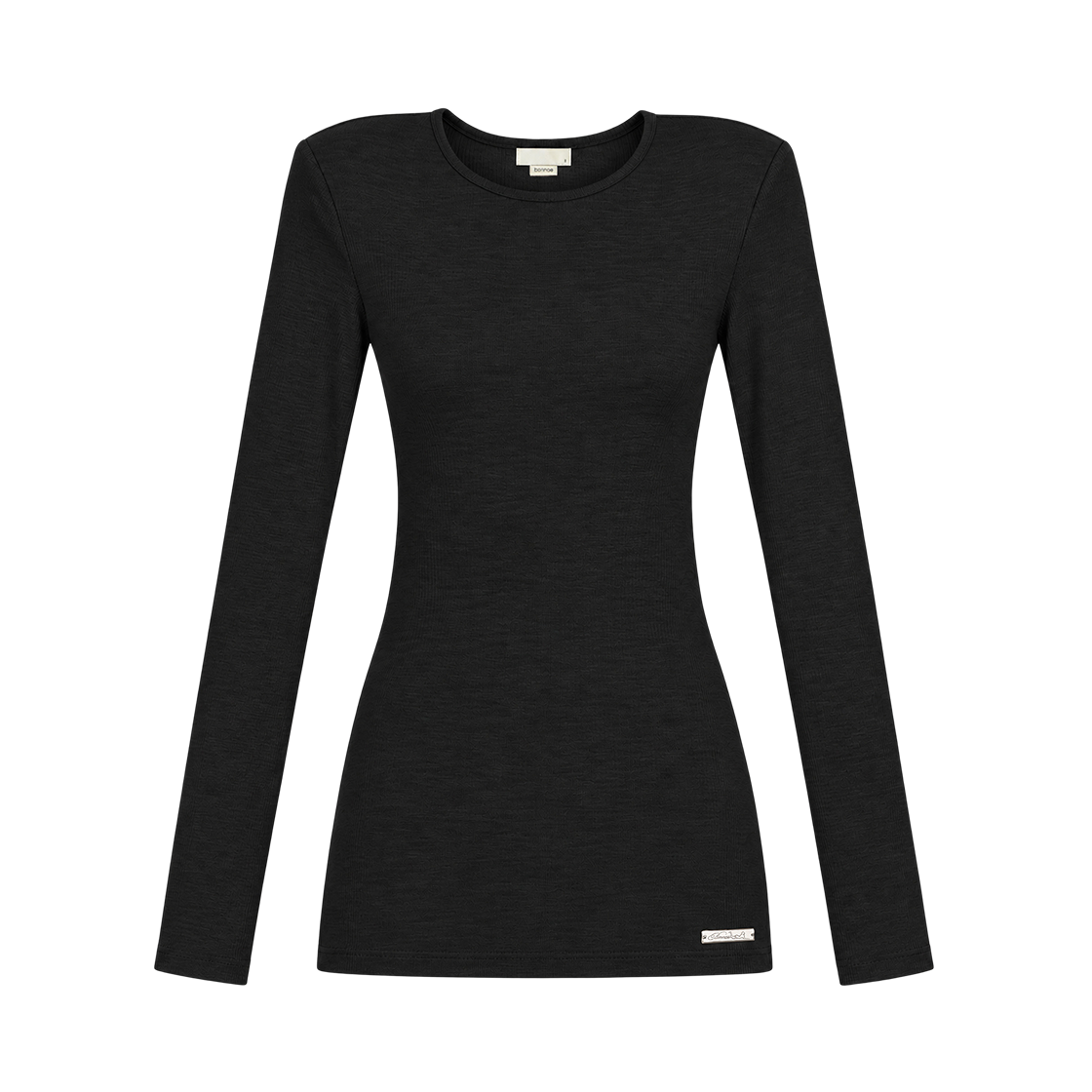 본네 숄더 패디드 미니 드레스 블랙(Bonnae shoulder padded mini dress Black)