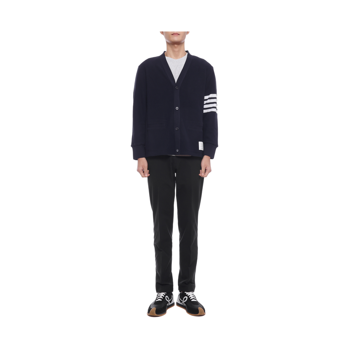 [15% 쿠폰] 톰브라운 텍스쳐드 피케 사선 가디건 네이비([15% 쿠폰] Thom Browne Textured Pique 4-Bar Cardigan Navy) - 3