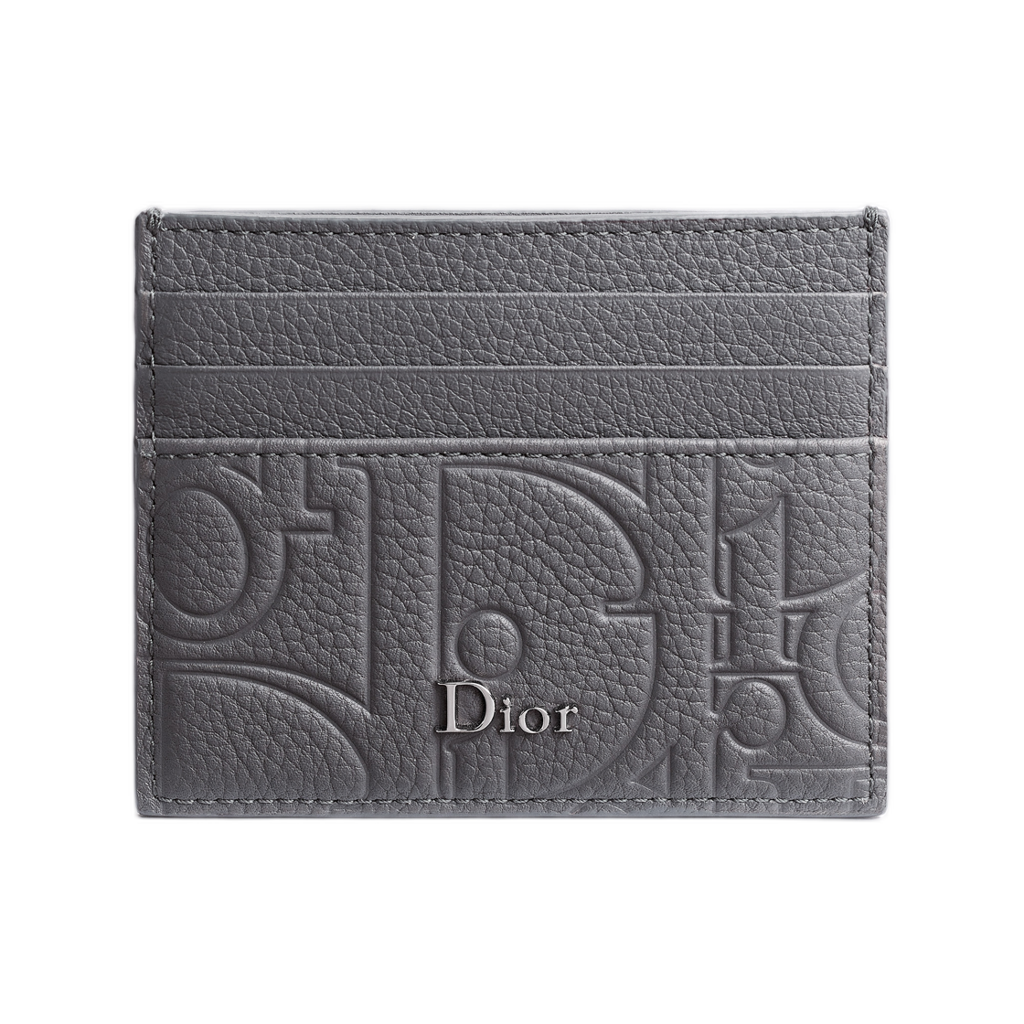 2ESCH206MGM-H08G Dior Card Holder Dior Gravity Grained Leather Gris Flannel
