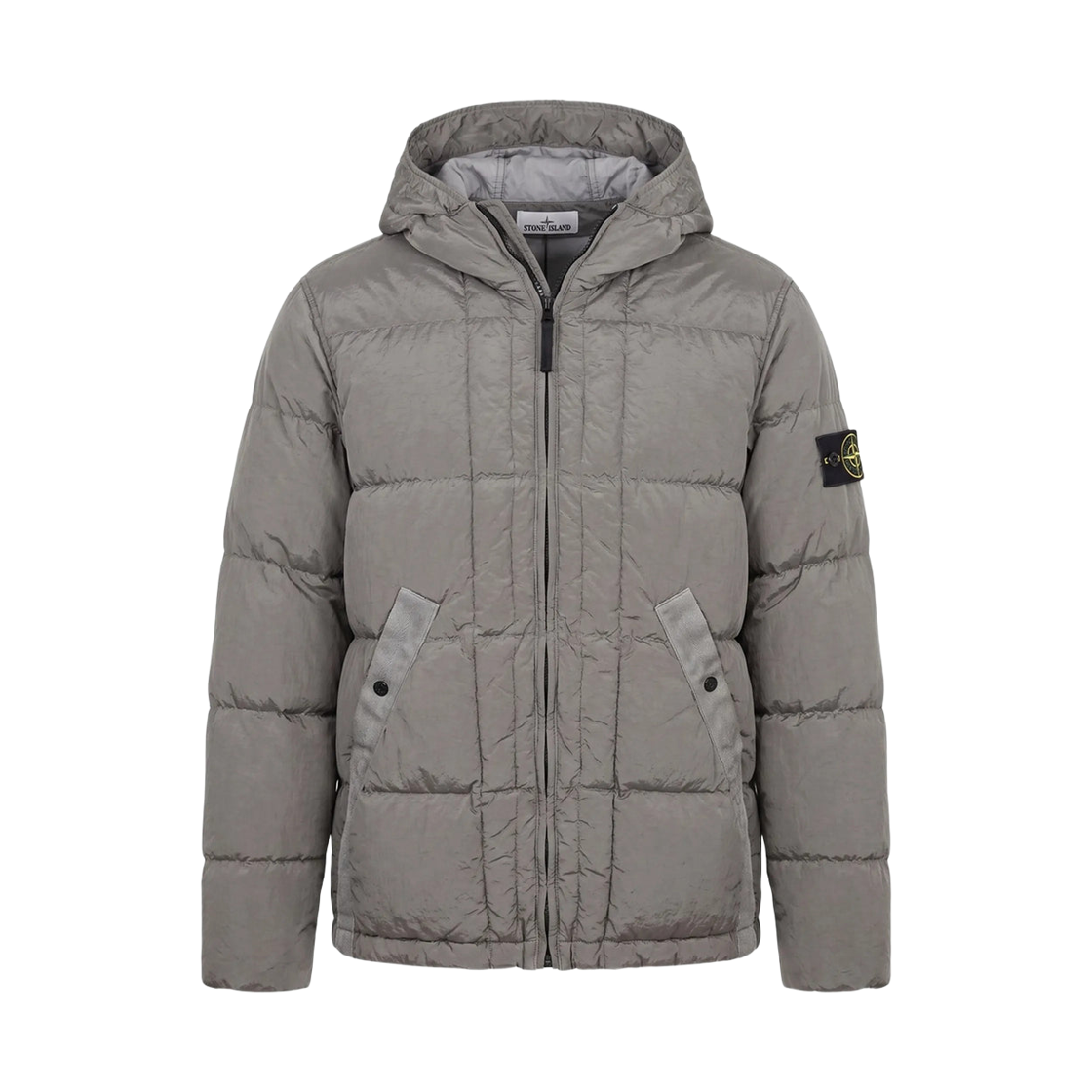 L2S1541000-19S0019-V0060 Stone Island 4100019 Nylon Metal In Econyl Hooded Down Jacket with Drawcord Hem Grey - 26FW