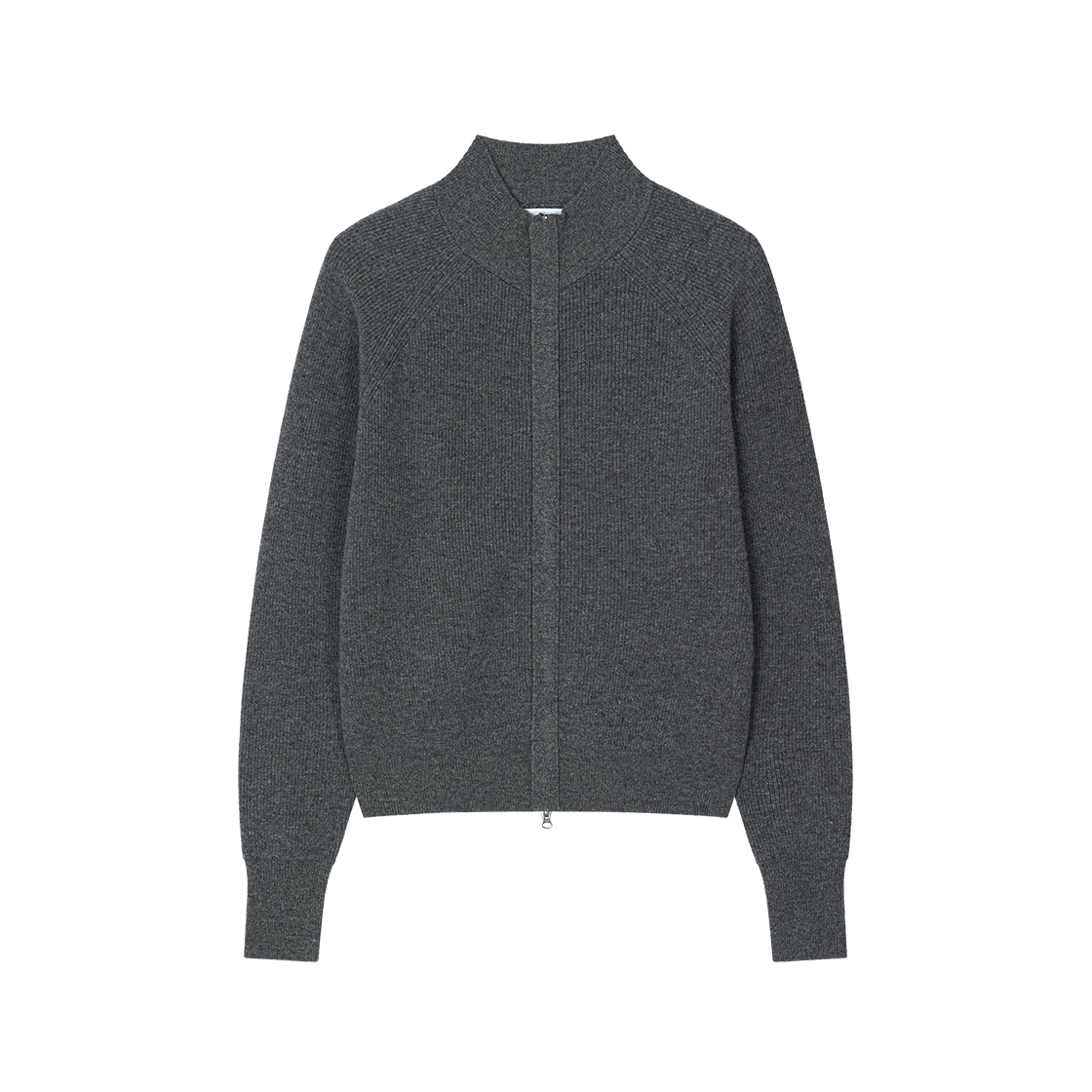 WVNS26325 Waviness Placket Full-Zip Knit Charcoal