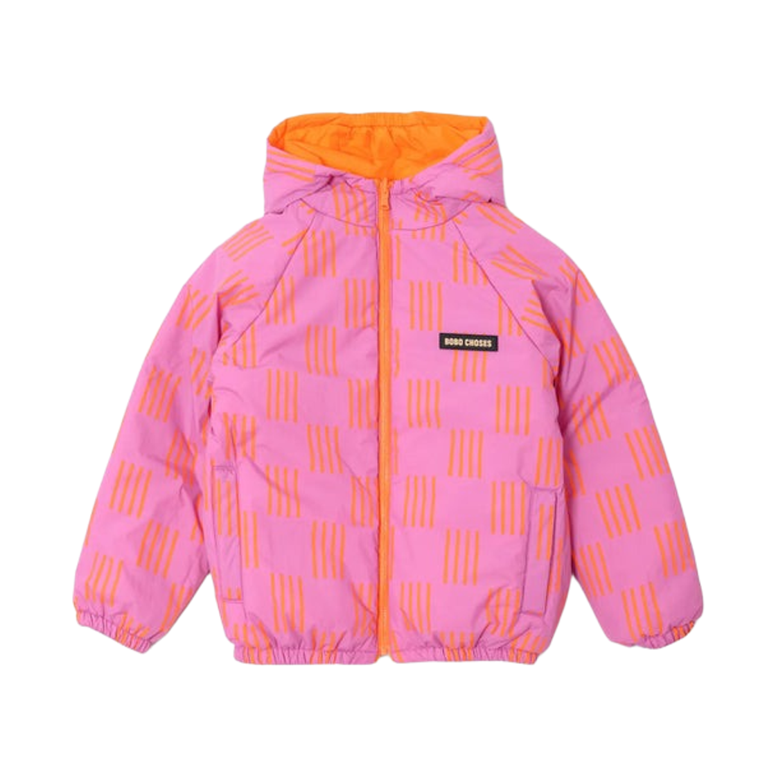 (키즈) 보보쇼즈 올모스트 모이레 올 오버 리버시블 아노락 푸시아((Kids) Bobo Choses Almost Moire All Over Reversible Anorak Fuchsia) - 2