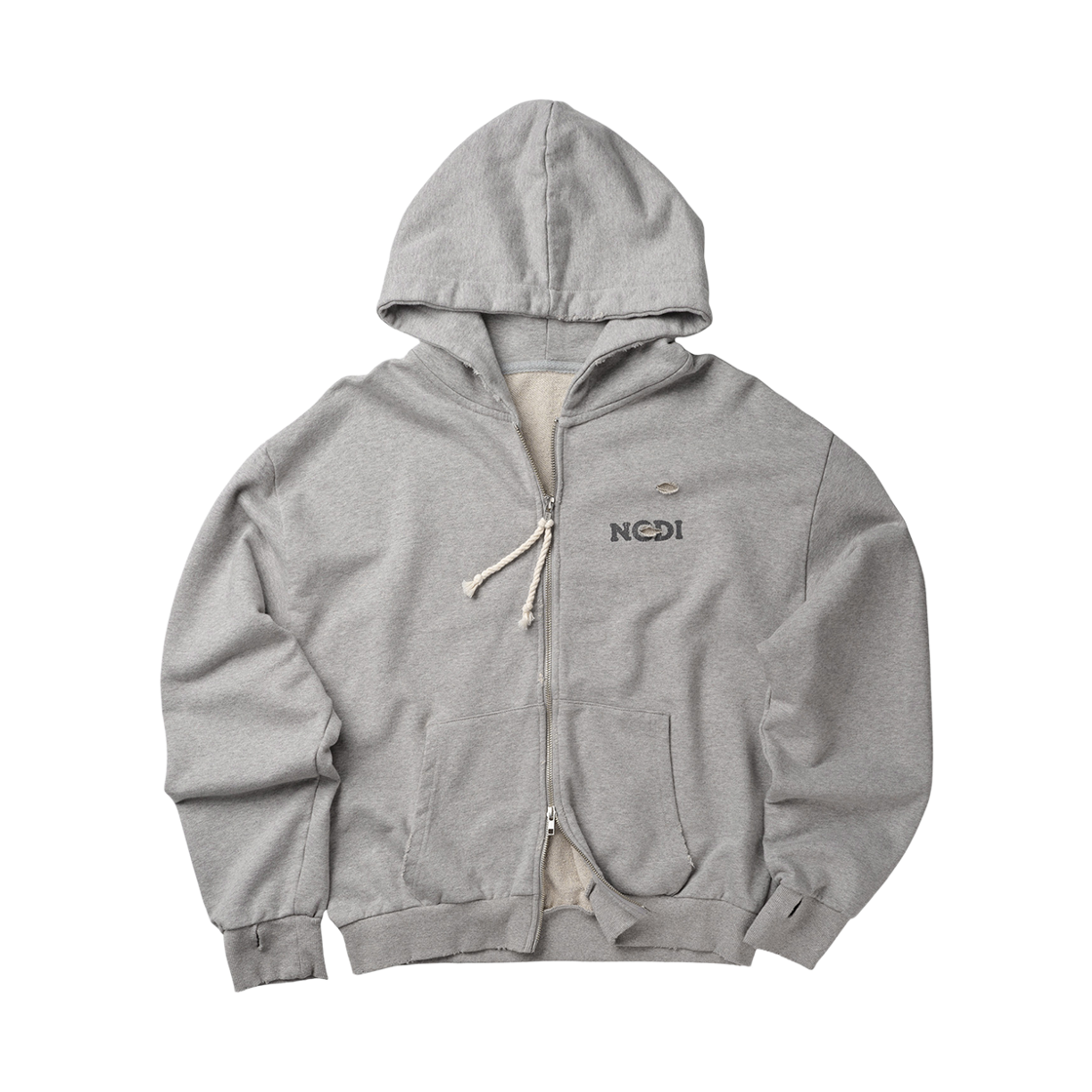 노디 올드 마그넷 후드 집업 멜란지 그레이(NODI Old Magnet Hood Zip up Melange Gray)