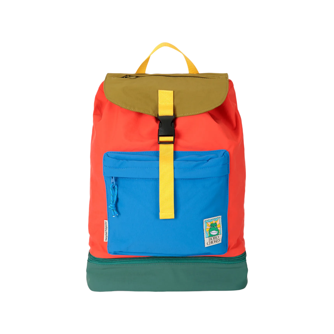 226AI061 (Kids) Bobo Choses Beast Tag Color Block Backpack Red