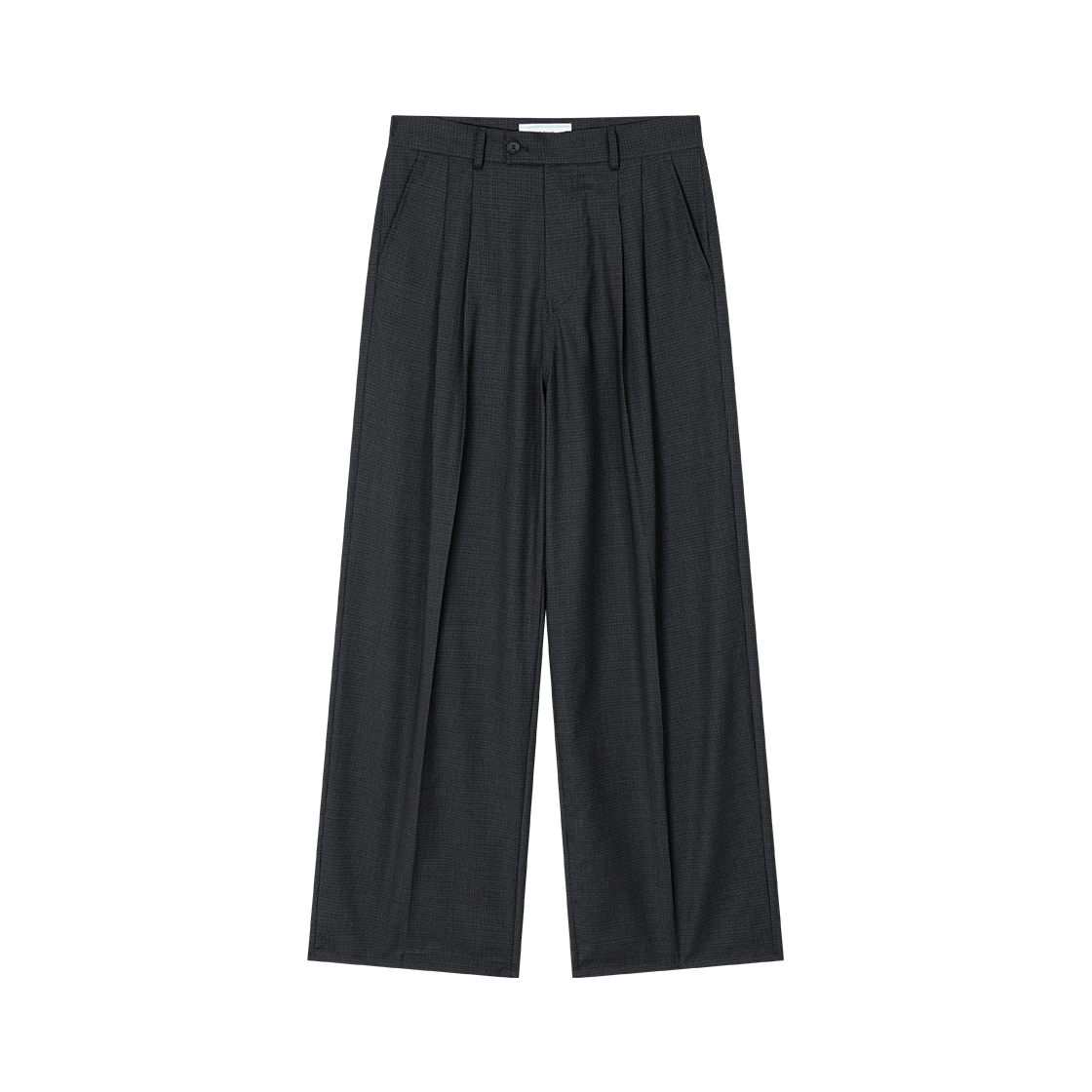 WVNS26347 Waviness Leather Pocket Wide Trousers Charcoal Check