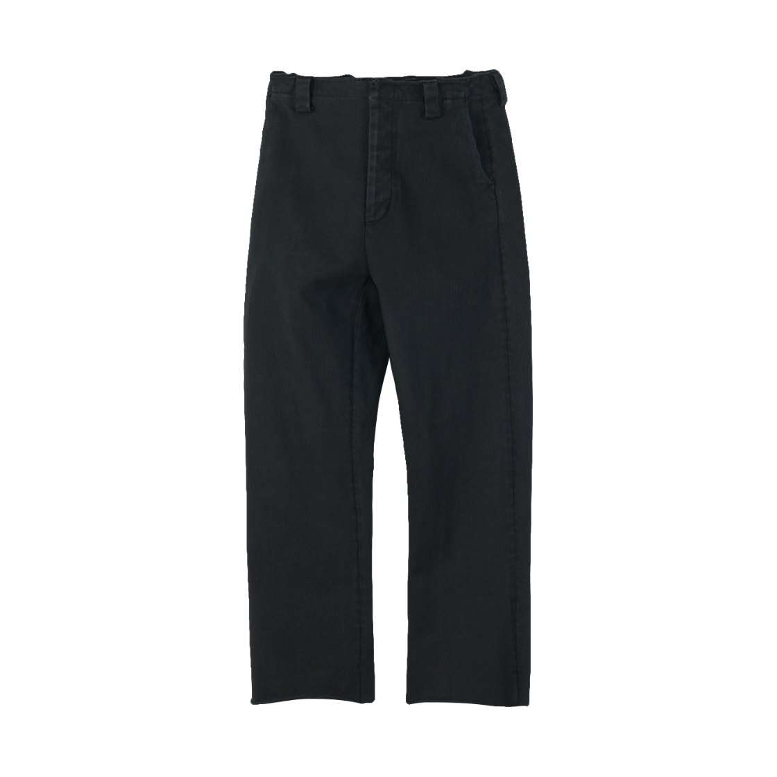 선데이세레머니 피그먼트 다이드 슬럽 컷 오프 팬츠 - 블랙(Sunday Ceremony Pigment Dyed Slub Cut-Off Pants - Black) - 1