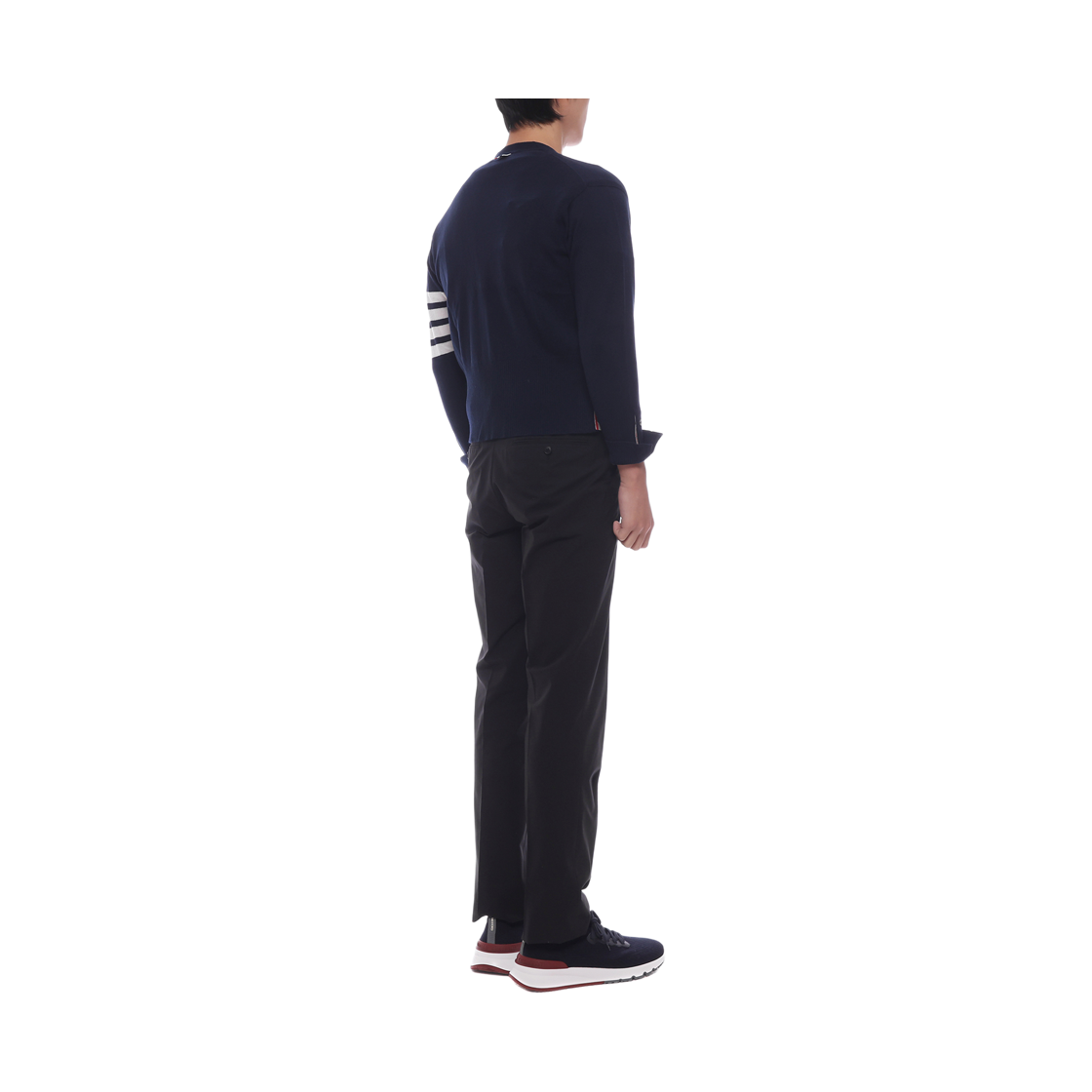 [15% 쿠폰] 톰브라운 캐시미어 사선 숏 브이넥 가디건 네이비([15% 쿠폰] Thom Browne Cashmere 4-Bar Short V-Neck Cardigan Navy) - 6