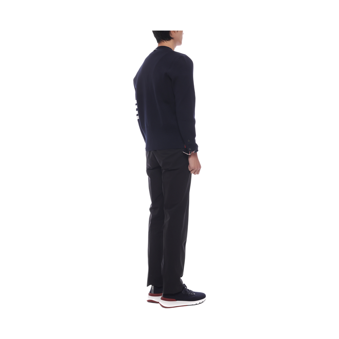 [15% 쿠폰] 톰브라운 밀라노 스티치 파인 메리노 울 사선 브이넥 가디건 네이비([15% 쿠폰] Thom Browne Milano Stitch Fine Merino Wool 4-Bar V-Neck Cardigan Navy) - 6