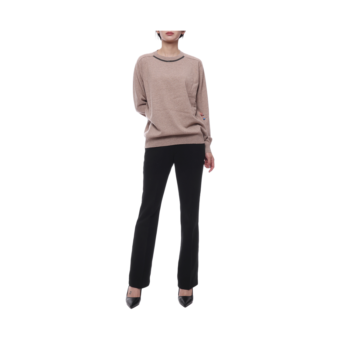 [15% 쿠폰] (W) 브루넬로 쿠치넬리 롱슬리브 크루넥 스웨터 베이지([15% 쿠폰] (W) Brunello Cucinelli Long Sleeves Crewneck Sweater Beige) - 3