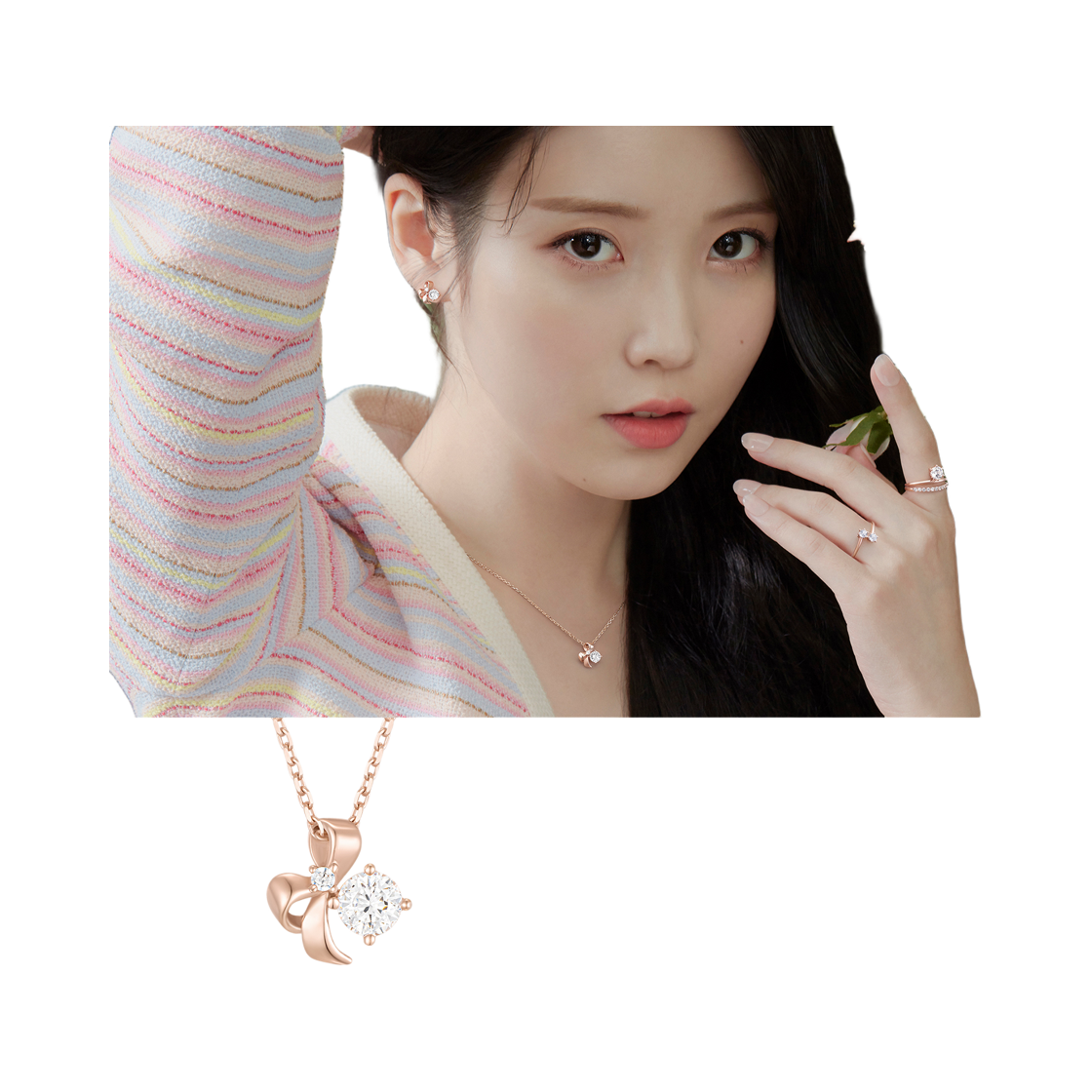 [아이유PICK] WHITEMOND 목걸이+귀걸이 세트 (SET-J0-0303) - 2
