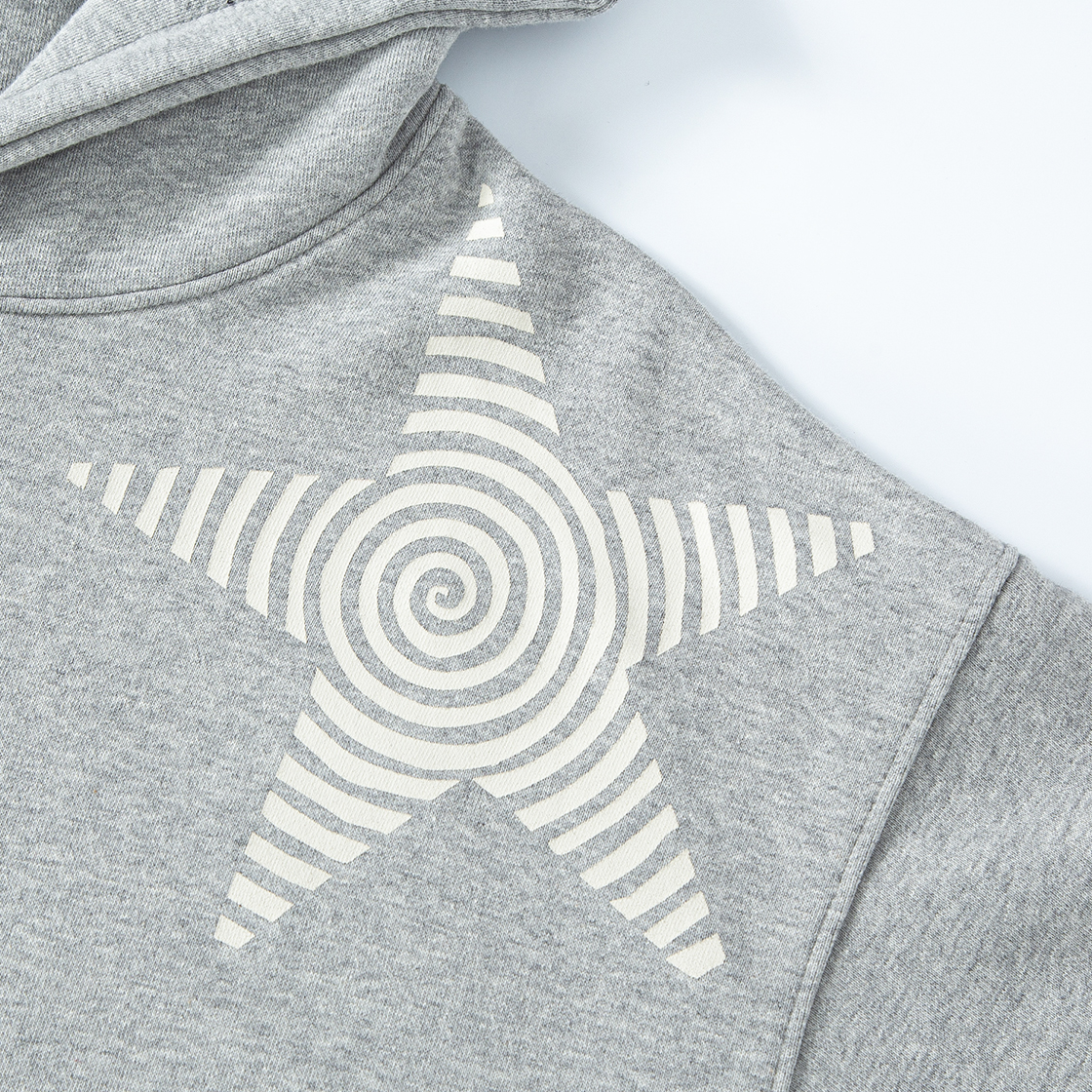 톤슬 별 프린팅 레이어드 후드 티셔츠 멜란지 그레이(TONSIL Star Printed Layered Hoodie Grey) - 3