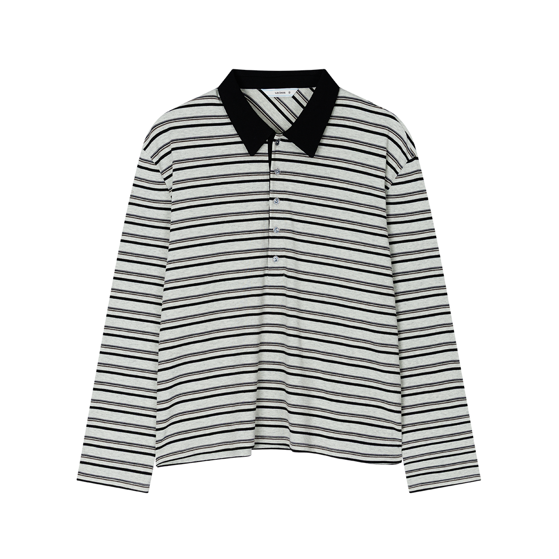 WVNS26334 Waviness Striped Pique Long Sleeve Ivory