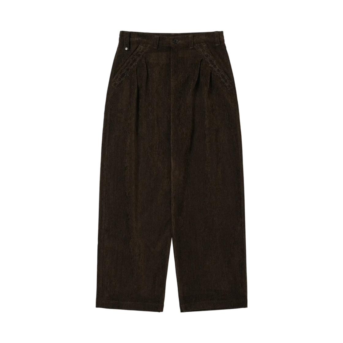 WE253WPAOP03BRN_copy WELLBEING EXPRESS Two Tuck Corduroy Pants Brown