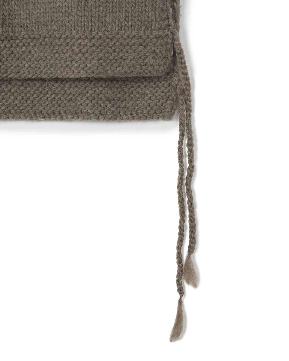 선데이세레머니 네이티브 울 핸드 니트 후디 베스트 - 오트밀(Sunday Ceremony Native Wool Hand Knit Hoodie Vest - Oatmeal) - 4