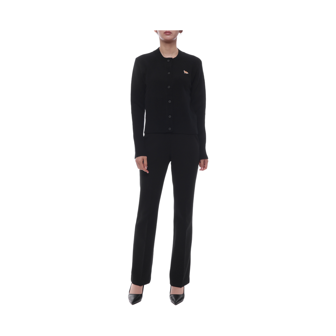 [15% 쿠폰] (W) 메종 키츠네 베이비 폭스 램스울 피티드 가디건 블랙([15% 쿠폰] (W) Maison Kitsune Baby Fox Lambswool Fitted Cardigan Black) - 3