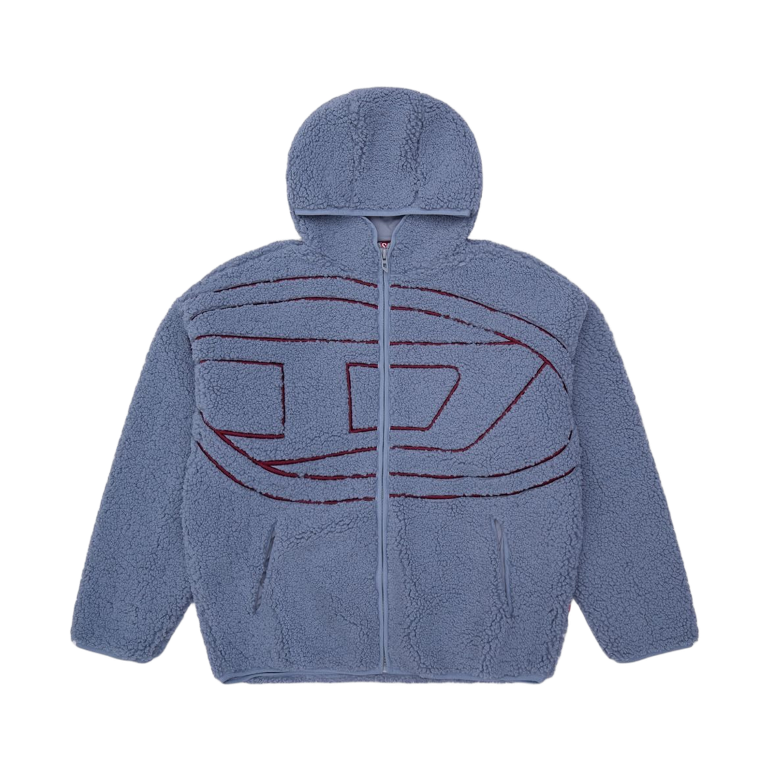 A189470KIBT-9ED Diesel Teddy Hoodie Sweatshirt Light Grey