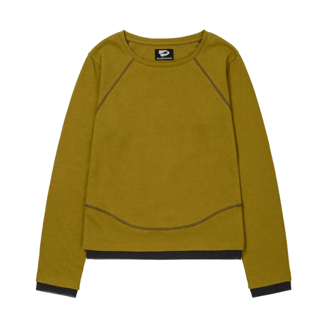 WE253TTSST02MST_copy WELLBEING EXPRESS Layered Edge Top Mustard