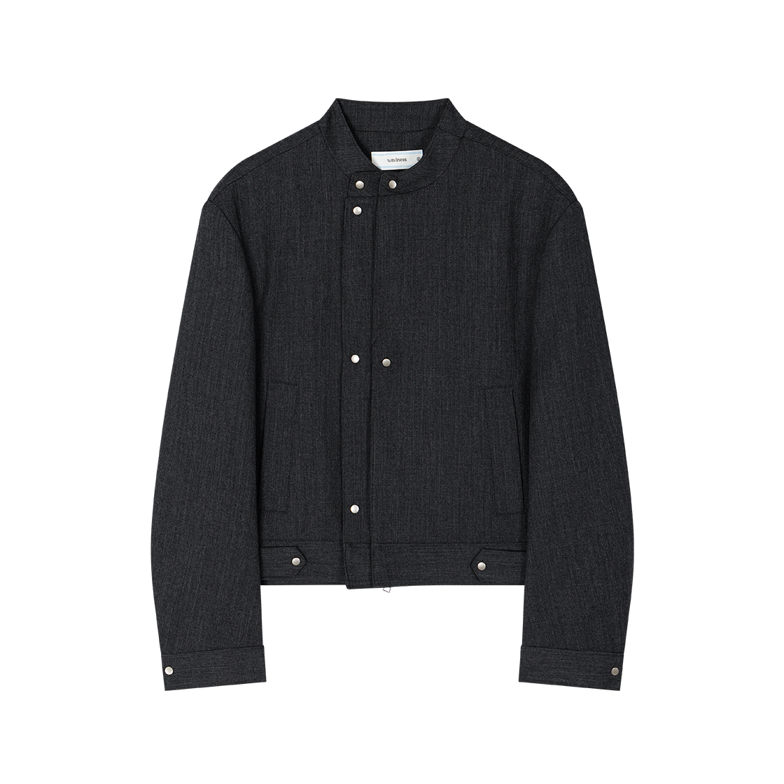 WVNS26308 Waviness Ebb Layered Racer Jacket Charcoal