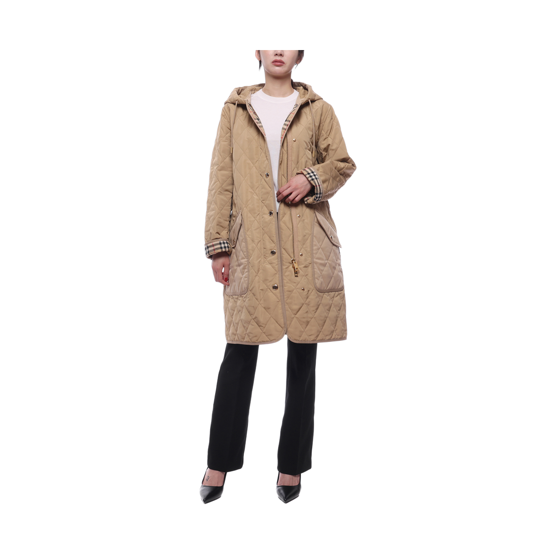 [15% 쿠폰] (W) 버버리 드로스트링 퀼티드 후드 코트 베이지([15% 쿠폰] (W) Burberry Drawstring Quilted Hooded Coat Beige) - 3