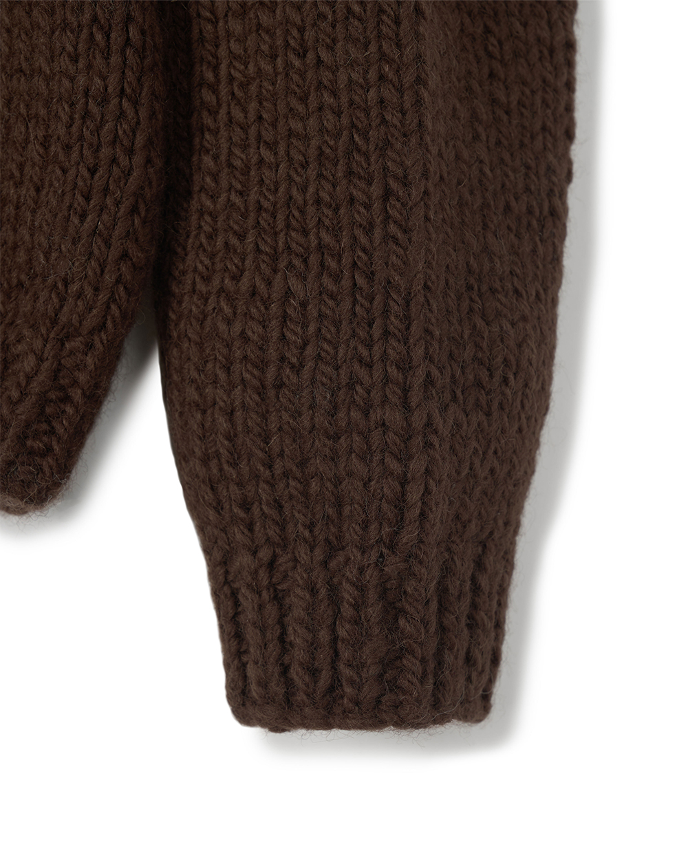 선데이세레머니 울 핸드 니트 브이넥 풀오버 - 브라운(Sunday Ceremony Wool Hand Knit V-Neck Pullover - Brown) - 5