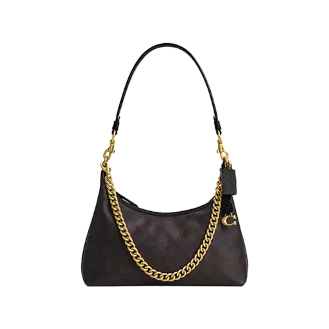 CFQ68-B4YUT Coach Juliet Shoulder Bag 25 in Signature Upcrafted Leather Brass Walnut Black