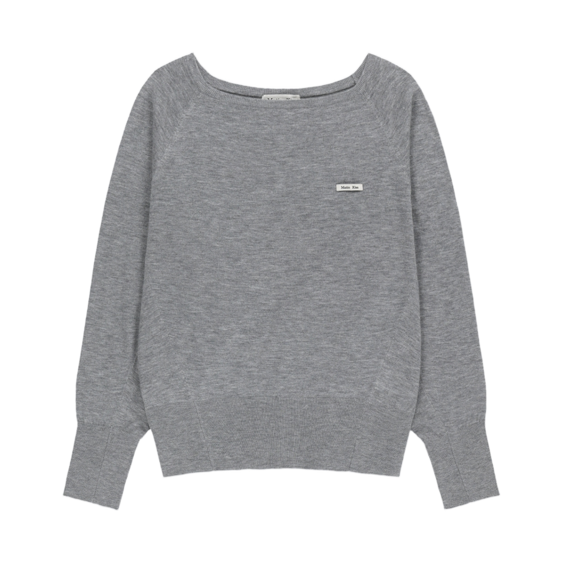 MK2677PO024MGY (W) Matin Kim Betwing Fit Boat Neck Knit Pullover In Grey