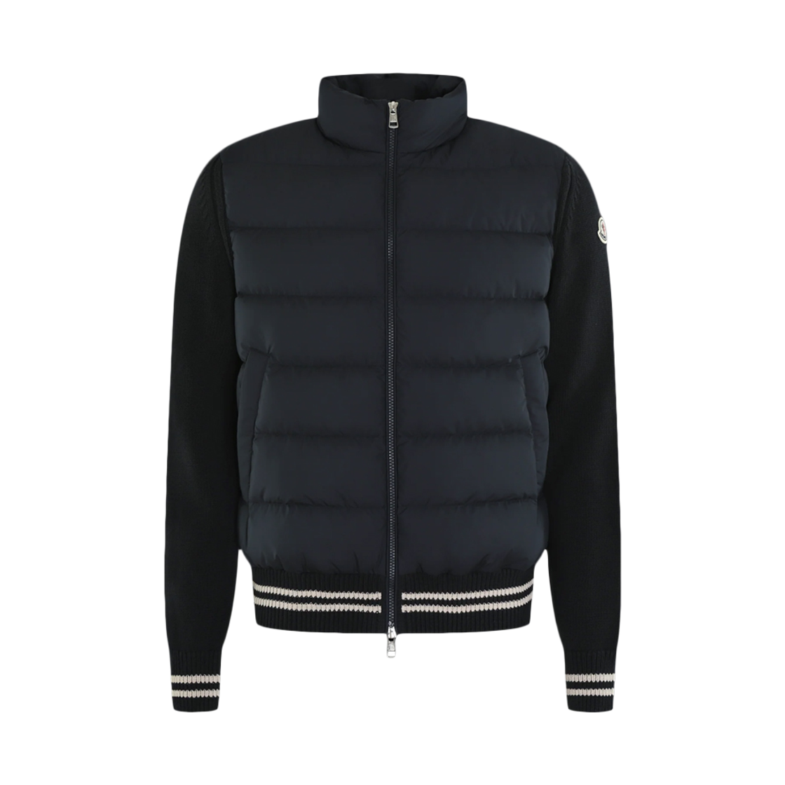 9B000 32 M1509 779 [15% 쿠폰] Moncler Logo Patch Mix Down Jacket Navy - 25FW