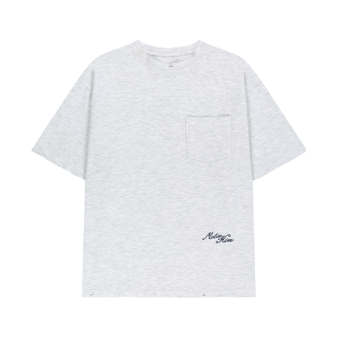 MK2677TS366ULG Matin Kim Calligraphy Back Logo Pocket Top In Light Grey