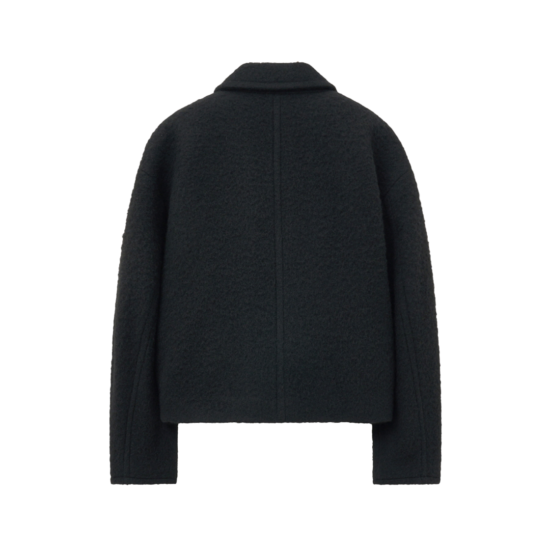 인사일런스우먼 헤어리 알파카 하프 코트 블랙(INSILENCE WOMEN Hairy Alpaca Half Coat BLACK) - 2