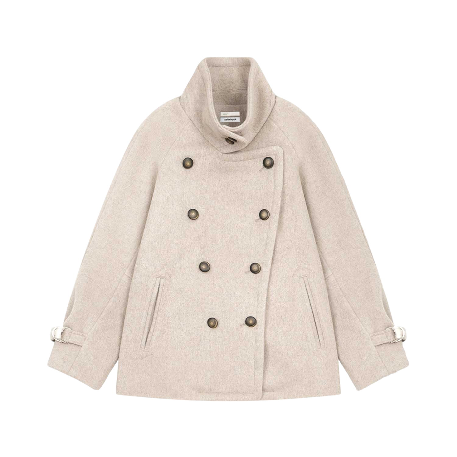 사파리스팟 라운드 카라 피코트 베이지(Safarispot Round Collar Pea Coat Beige) - 3