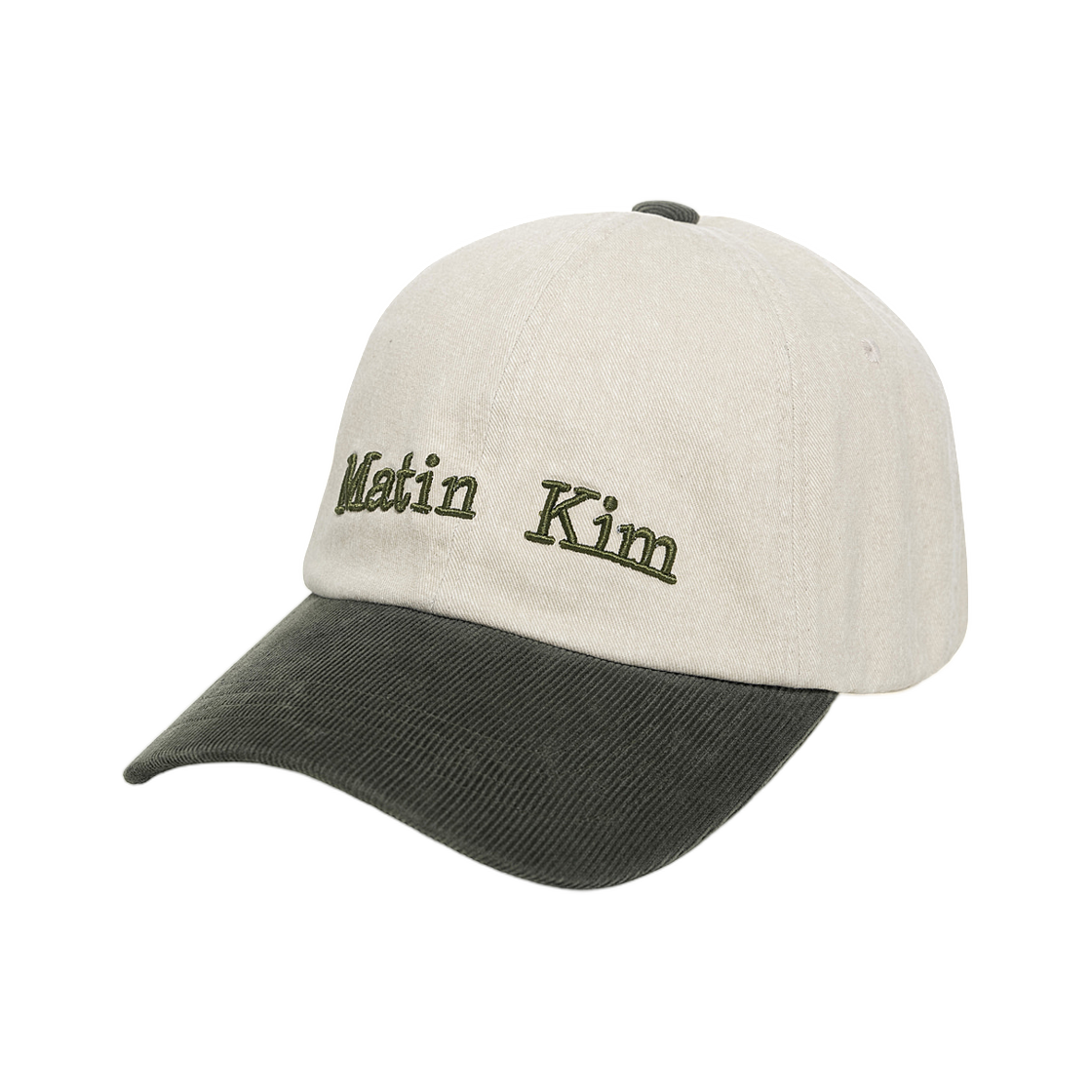 마뗑킴 클래식 로고 코듀로이 브림 볼캡 크림(Matin Kim Classic Logo Corduroy Brim Ball Cap In Cream) - 3