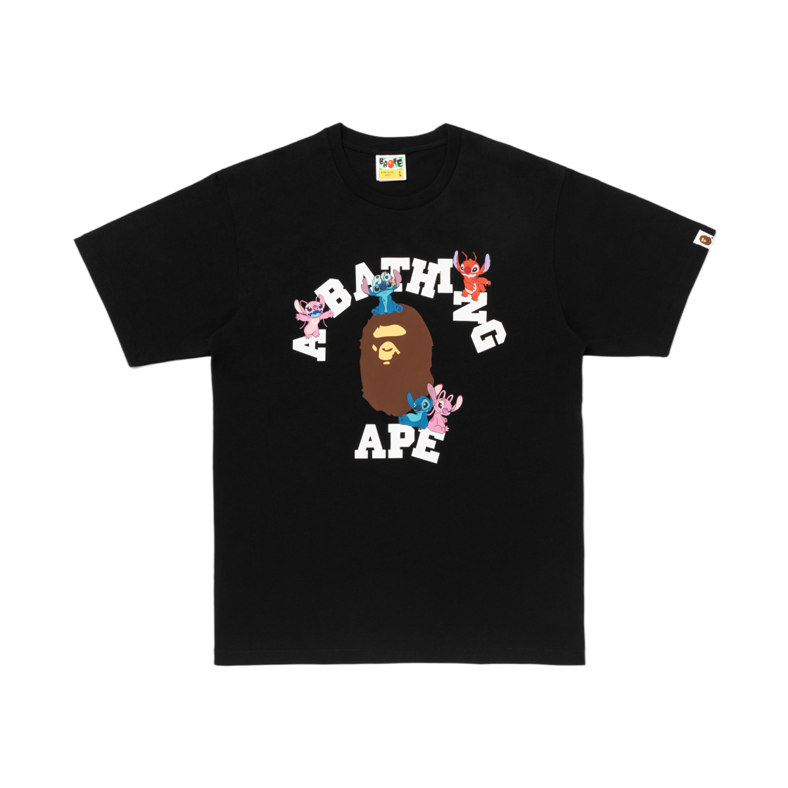 - BAPE x Disney Stitch And Friends College T-Shirt Black