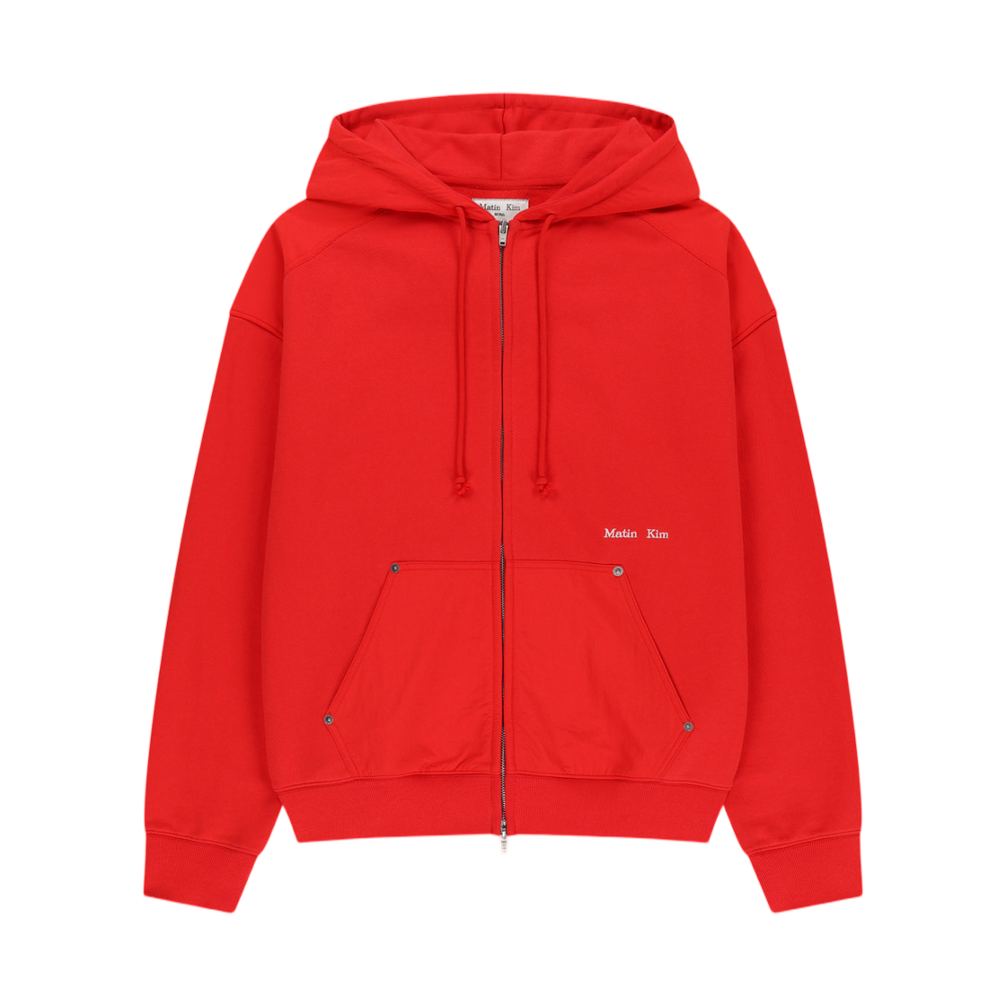 MK2677JP330URD Matin Kim Color Block Hoody Zip Up In Red