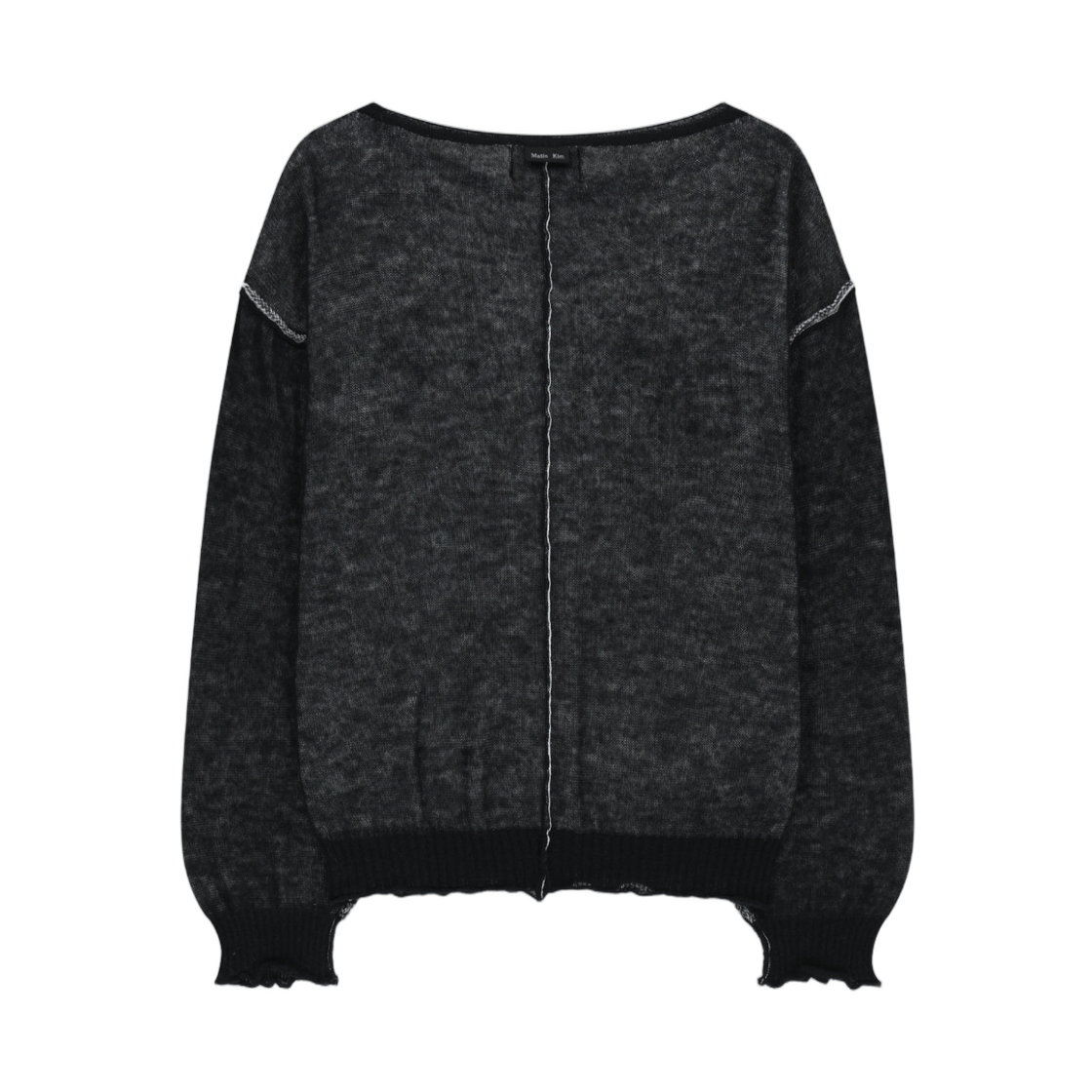 (W) 마뗑킴 듀얼 톤 니트 풀오버 블랙((W) Matin Kim Dual Tone Knit Pullover In Black) - 2